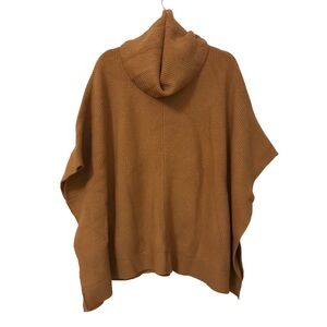 Camel ribbed Ann Taylor sweater turtleneck poncho
